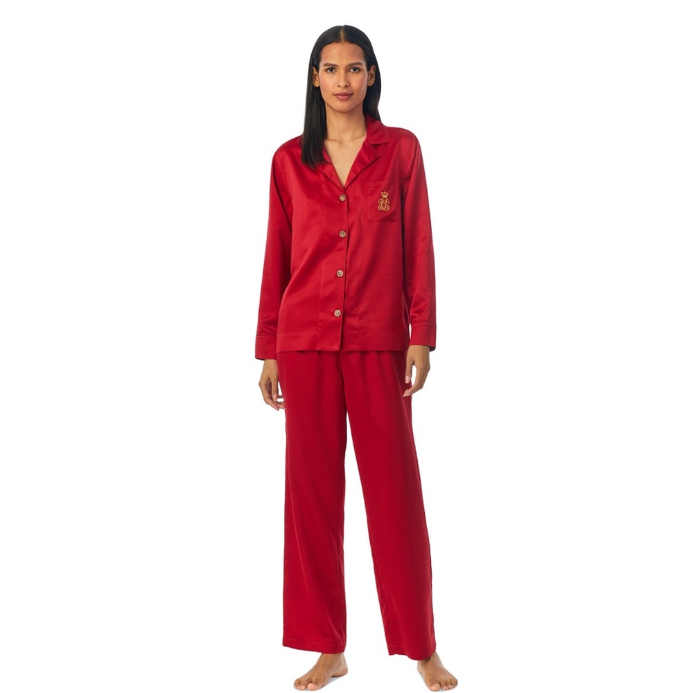 NWT Ralph Lauren Women's 2-Pc. Satin Pajamas Set